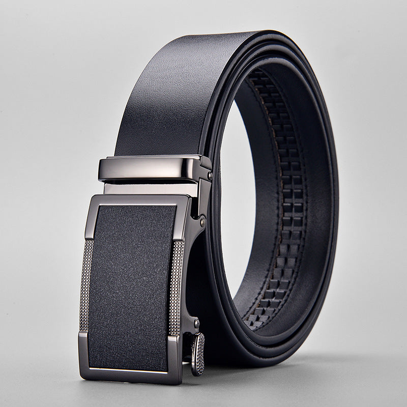 Genuine Leather Business Belt – Automatic Alloy Buckle