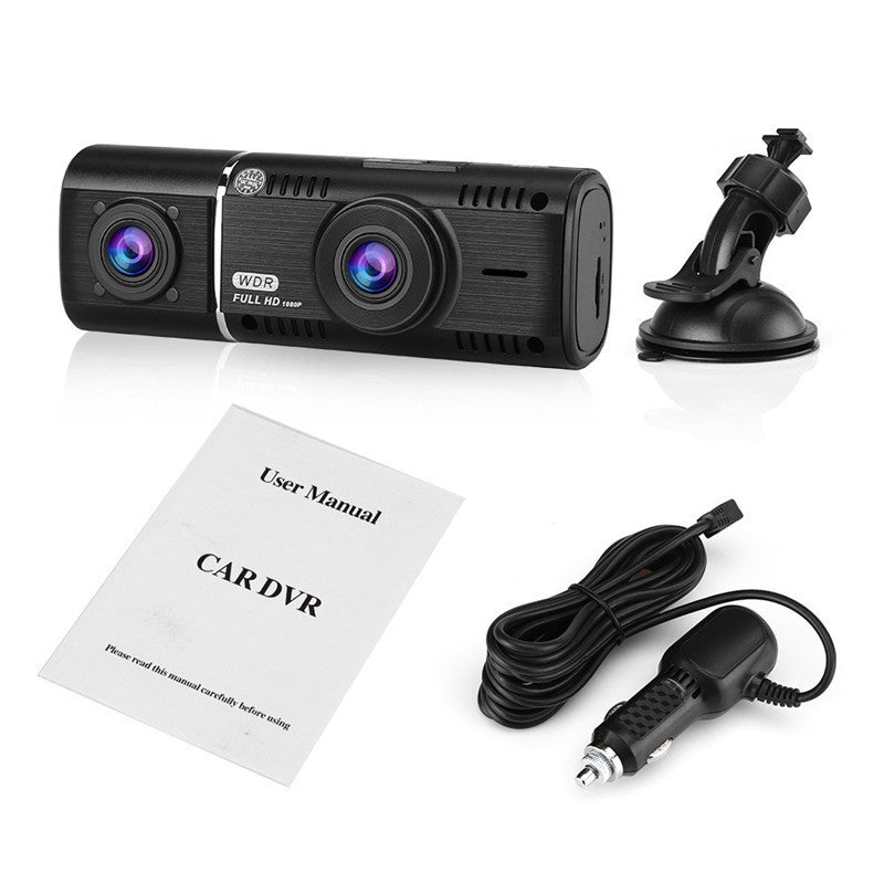 Dual Lens Car Dash Cam – Conjoined Full HD 1080P Car Recorder