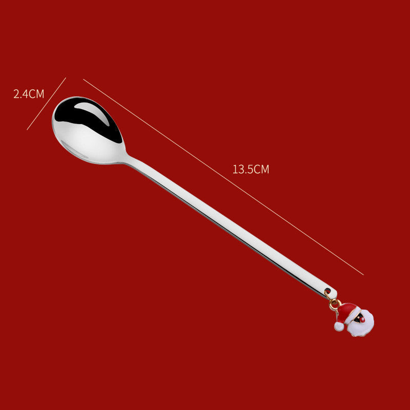 Stainless Steel Christmas Spoons For Tableware Ornaments