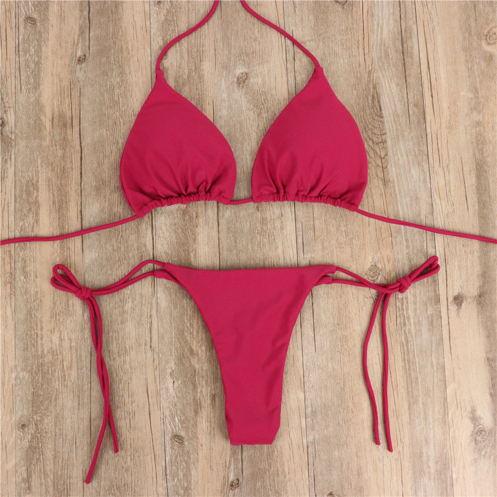 Women's Solid Color Two Piece Bikini Milk Silk Regular