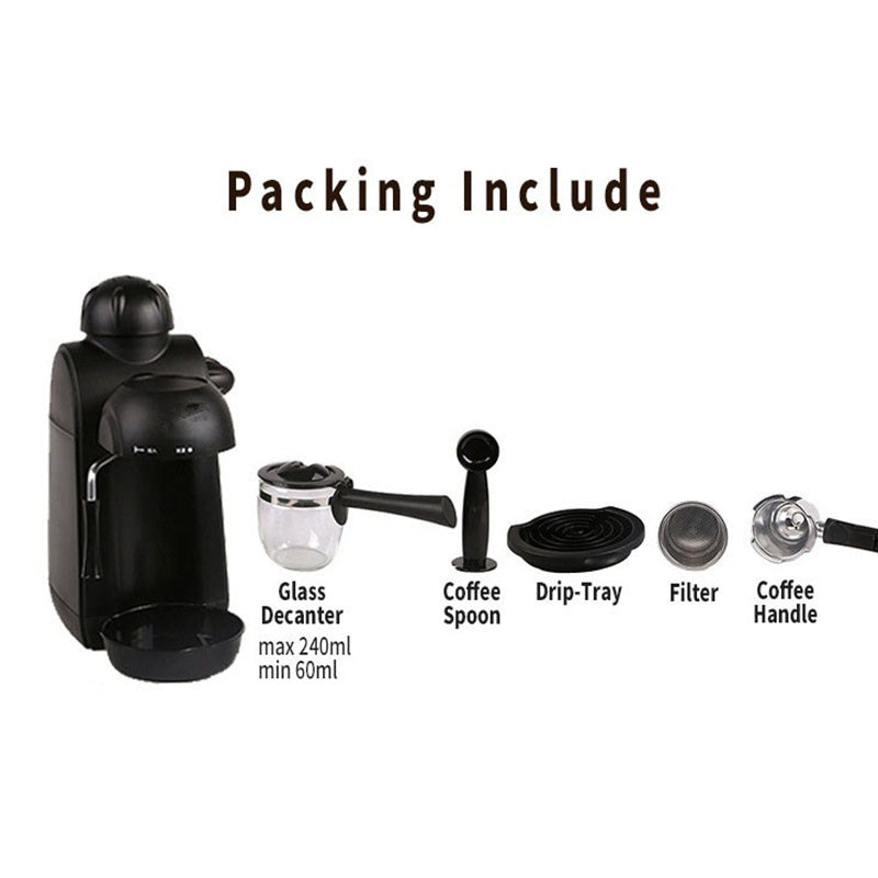 Compact Italian-Style Semi-Automatic Home Mini Espresso Machine