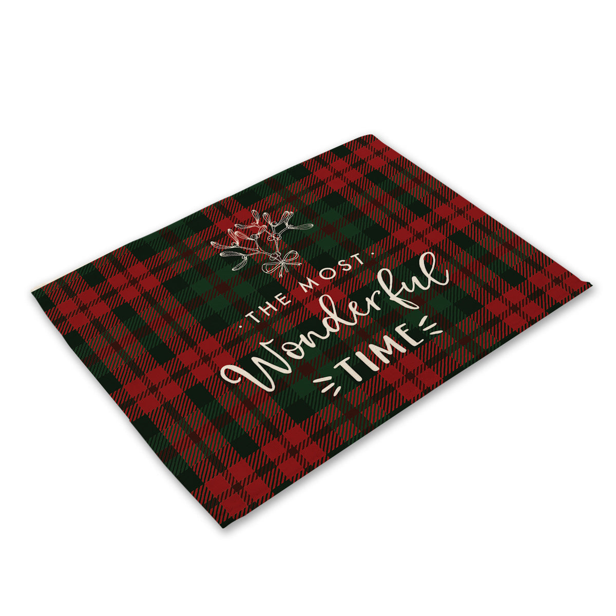 Christmas Series Cotton And Linen Placemat Dining Table Cushion Heat Proof Mat Anti-scald
