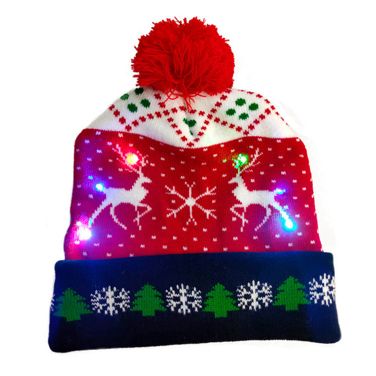 LED Light Up Christmas Knitted Hat Sweater Beanie for Kids and Adults