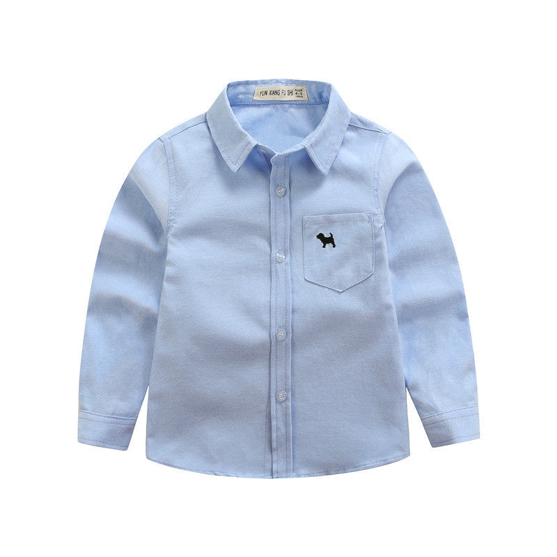 Kids Cotton Long Sleeve Shirt Casual Top Blue White Pink
