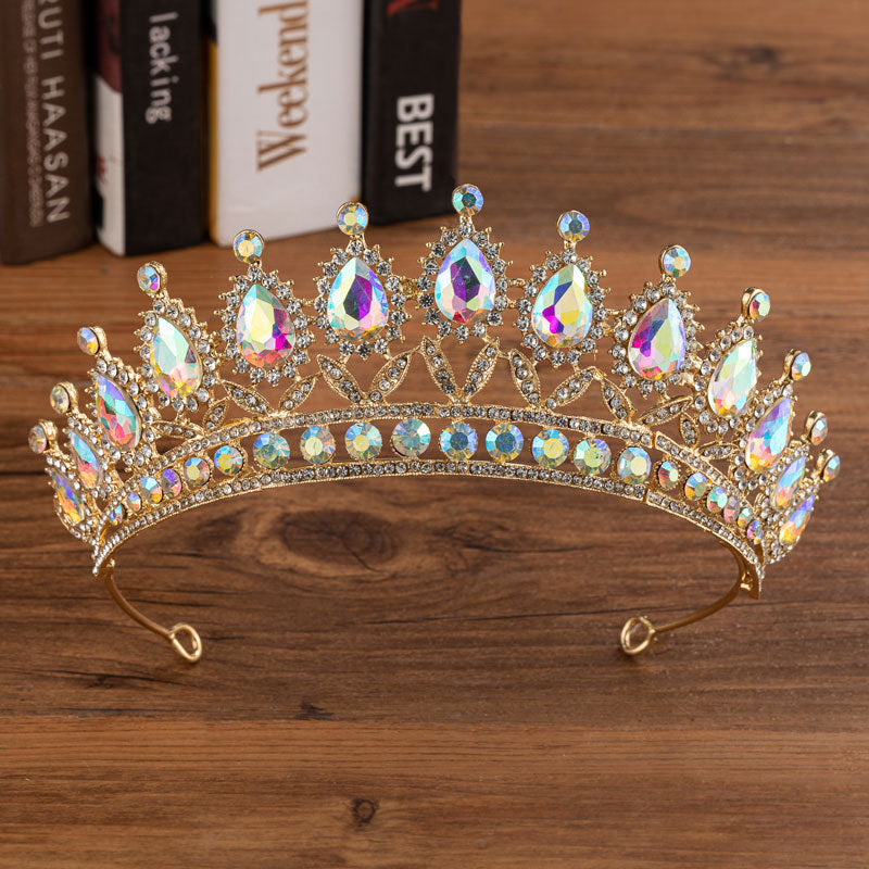 Bridal Crown Wedding Alloy Diamond Crown with Elegant Rhinestone Headdress Set