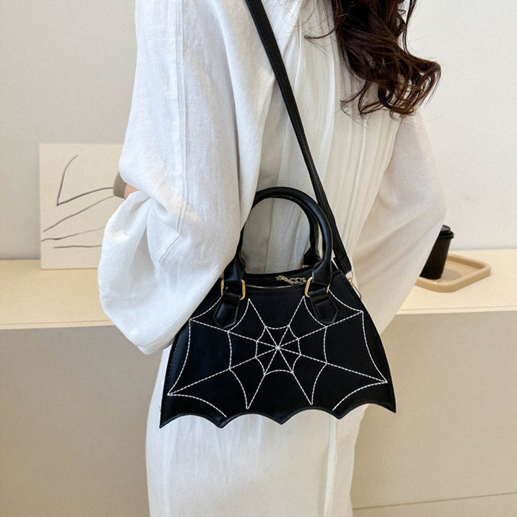 Halloween Spider Web Saddle Bag – Fashion Crossbody Shoulder Handbag with Top Handle