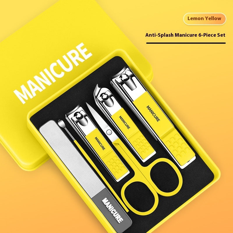 Dark Green Nail Clippers Four-piece Anti-splash Nail Scissors