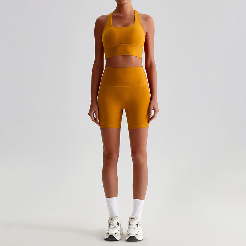 Women’s Sports Bra & High-Waist Biker Shorts 2-Piece Set