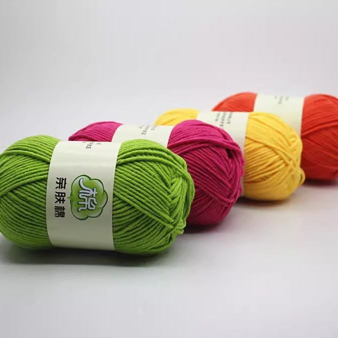 5-Strand Skin-Friendly Combed Milk Cotton Yarn – Hand Knitting Supplies