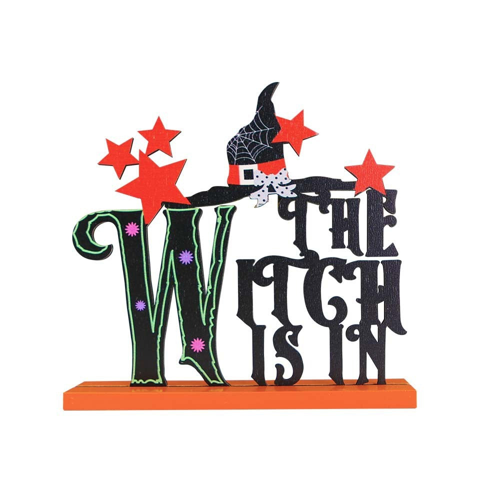 Halloween Wooden MDF Haunted House Decoration – Holiday Party Tabletop Display Craft
