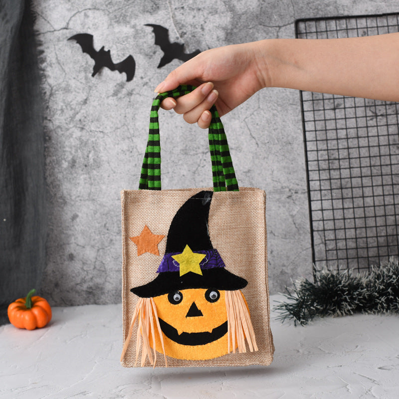 Halloween Candy Tote Bag – Creative Witch, Skull, and Pumpkin Gift Handbag for Kids and Party Favors