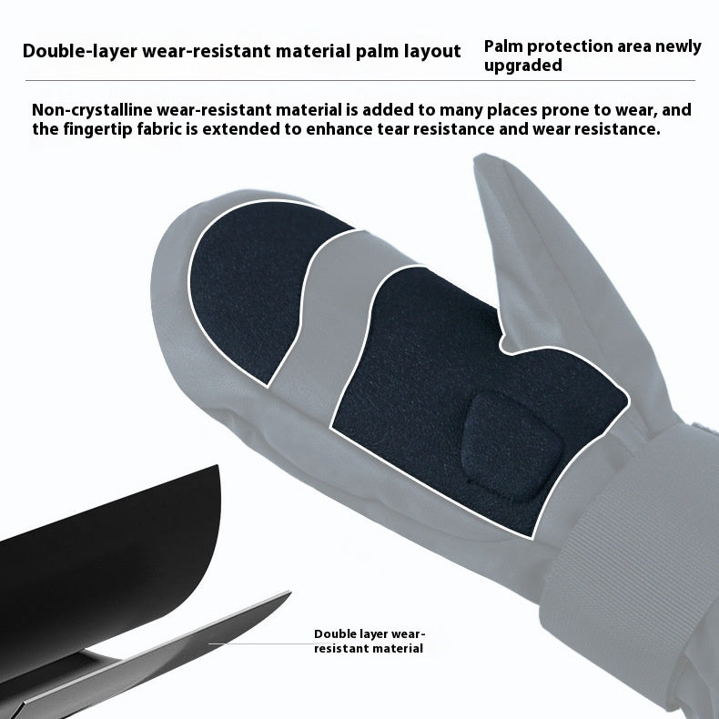 Men’s Waterproof Ski Gloves – Winter Warm with Fender