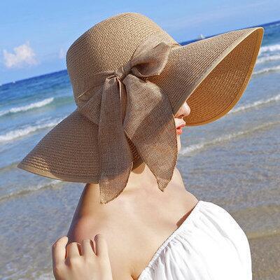 Women's Wide Brim Beach Hat – Sun Protection Summer Hat