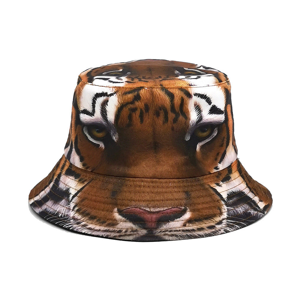 Positioning Tiger Pattern Bucket Hat European And American Outdoor
