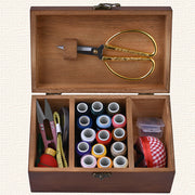 Large Solid Wood Sewing Box Set – Organizer for Tools & Threads