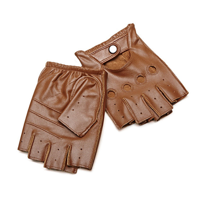 Winter Sheepskin Half Finger Gloves – Warm & Cozy