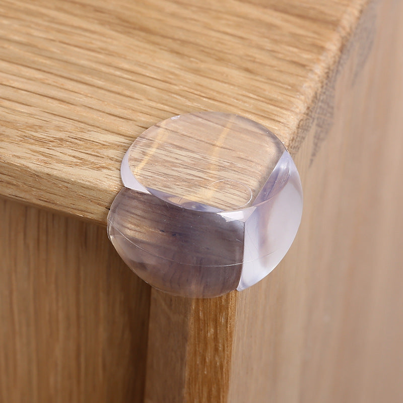 Children's Transparent Anti-collision Corner Coffee Table With Side Glass