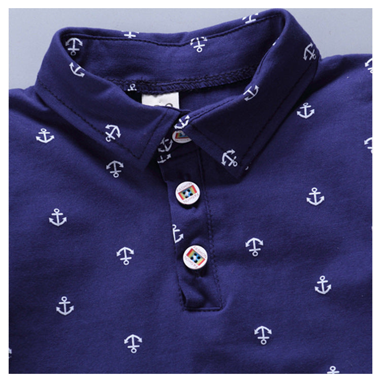 Unisex Anchor Print Cotton T Shirt Casual Relaxed Fit
