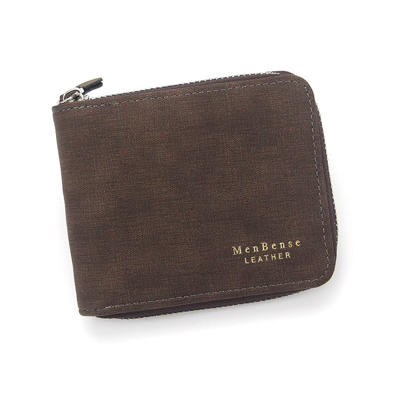 Men's Frosted Simplicity PU Leather Wallet Solid Color