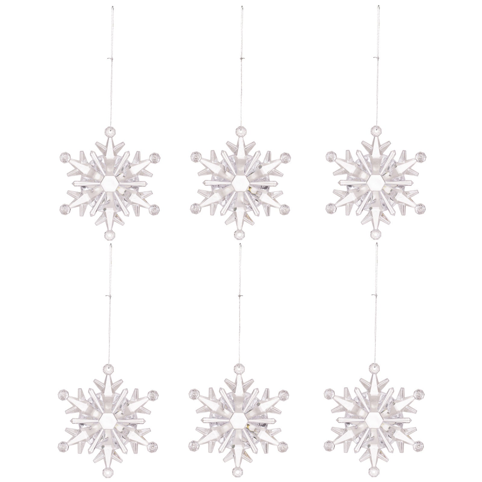 6pc Transparent Snowflake Pendant Christmas Decorations Transparent Ice Cone Hanging Ornaments