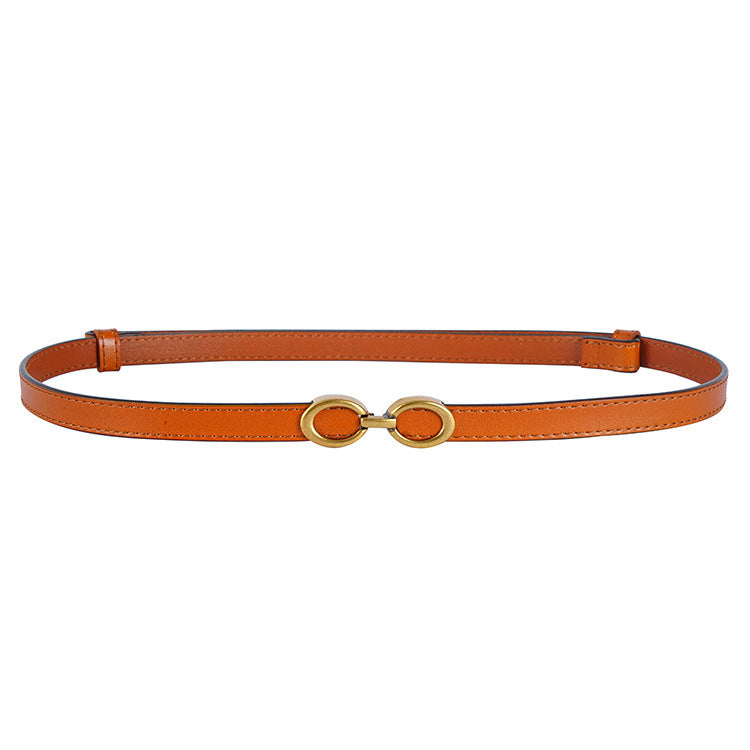 Women's Thin Double Buckle Waist Belt