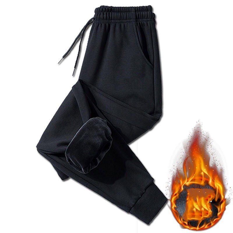 Men’s Lamb Cashmere Pants – Thickened Winter Sports Casual Trousers