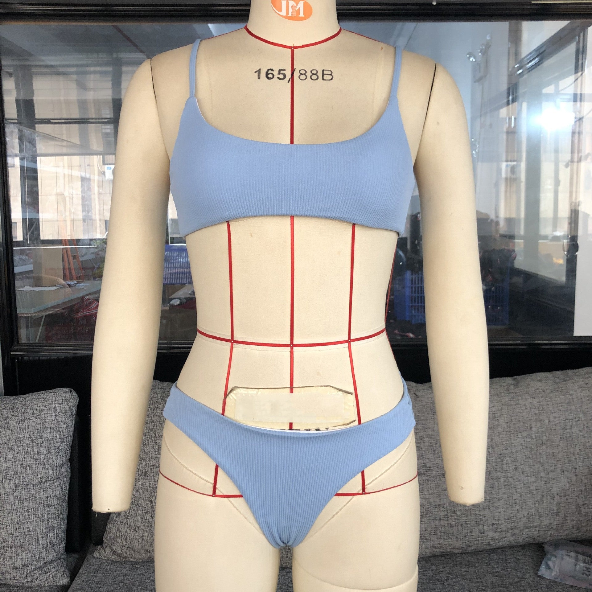 Women’s Polyester Nylon Bikini Set – Wire-Free Bra with Spandex Lining
