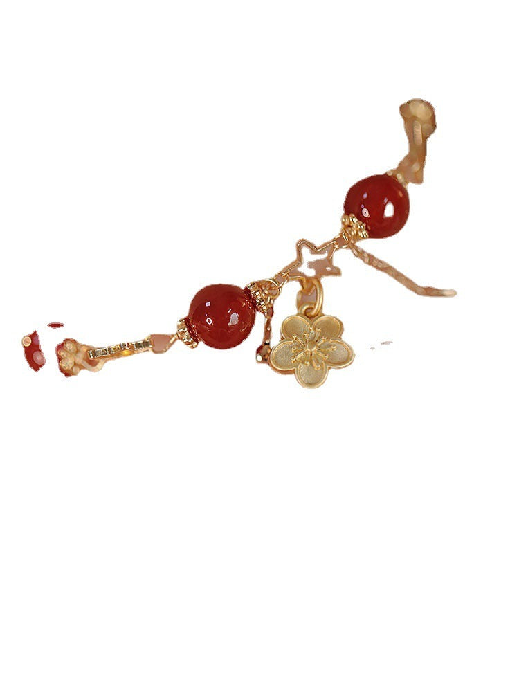 Ethnic Fashion Exquisite Natural Red Agate Double Layer Bracelet