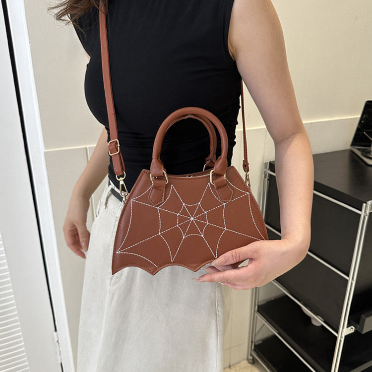 Halloween Spider Web Saddle Bag – Fashion Crossbody Shoulder Handbag with Top Handle
