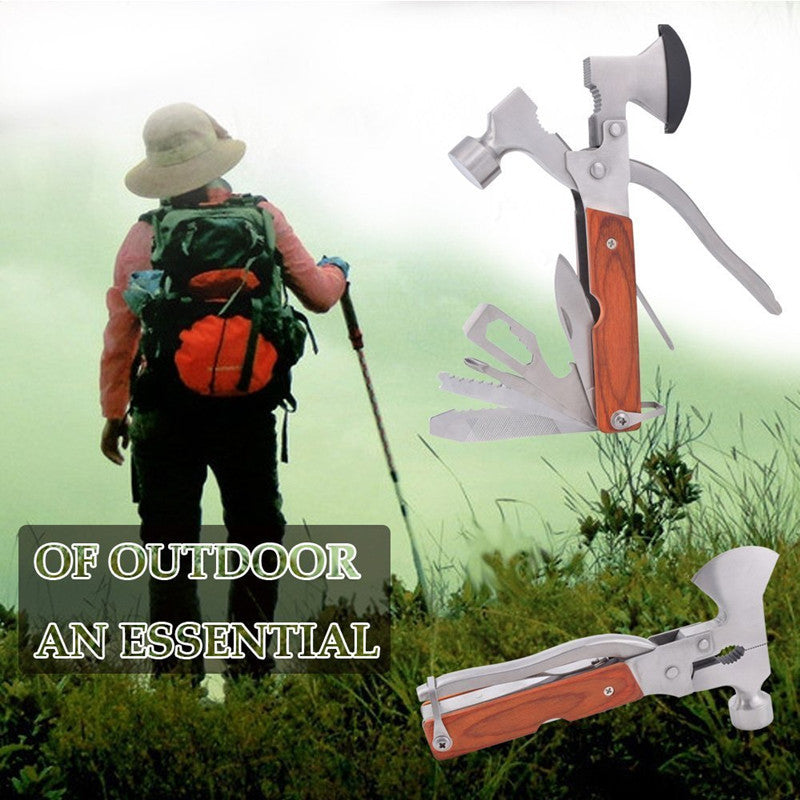 Outdoor Multi-Purpose Pliers Tool Set with Screwdriver, Axe, Knife, Saw, Hammer & More – Stainless Steel with Bakelite Handle