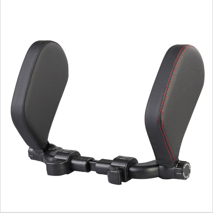 Adjustable Car Headrest Pillow, Soft Leather Travel Neck Support Cushion