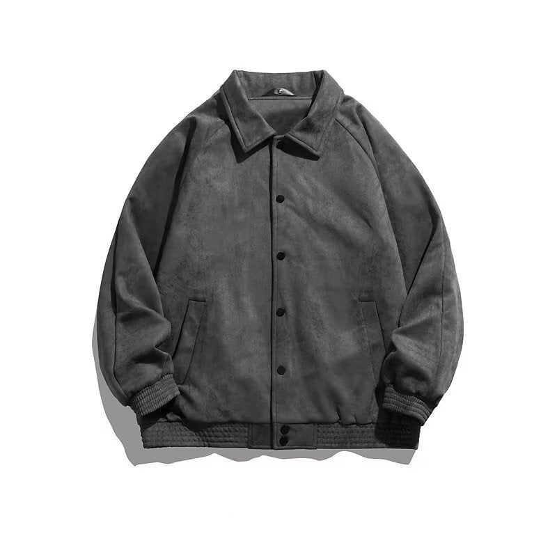 Suede Baseball Jacket Men's FallWinter Top