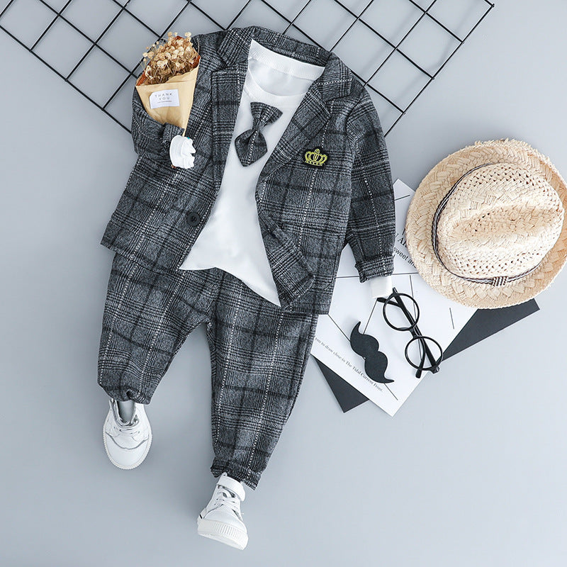 British Style Boys 3-Piece Gentleman Suit Regular Fit Fabric