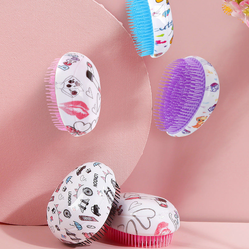 Plastic Hair Comb – Knot-Proof Detangling Egg Comb with Massage