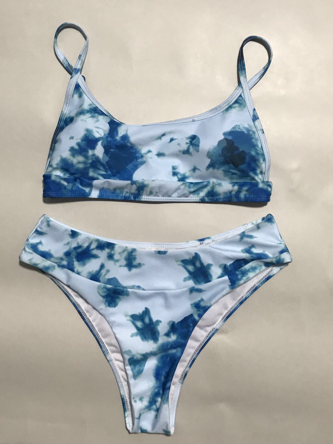 High Waist Quick-Drying Gradient Polyester Swimwear – Backless, Sexy, No Steel Support