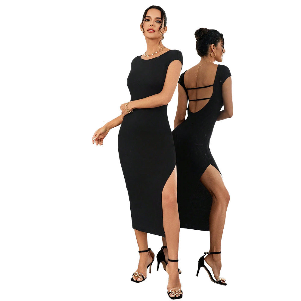 Fashion Women's Bag Hip Maxi Dress