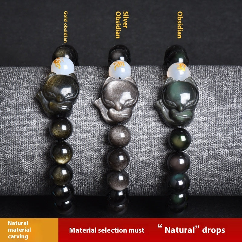 Natural Obsidian Bracelet Zodiac Guardian