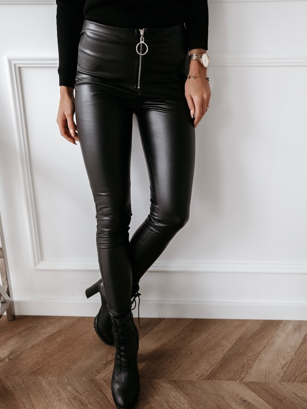 Women’s PU Leather Pants – Sexy High-Waist Skinny Faux Leather Leggings, Stretch