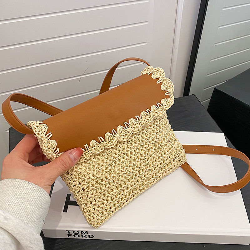 Women’s Straw Mori Style Western All-Matching Beach Crossbody Bag