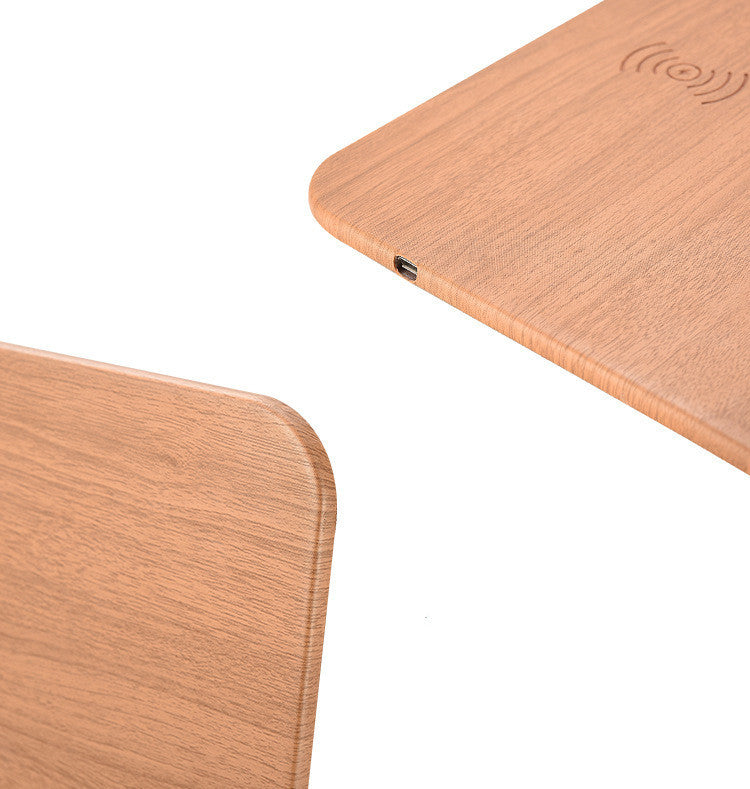 Wooden Wireless Charger – 15W Qi Fast Charging Pad, USB-C, Case-Friendly (Walnut/Bamboo)