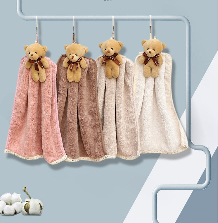 Coral Velvet Hanging Absorbent Towel – Soft Dish & Bathroom Cloth