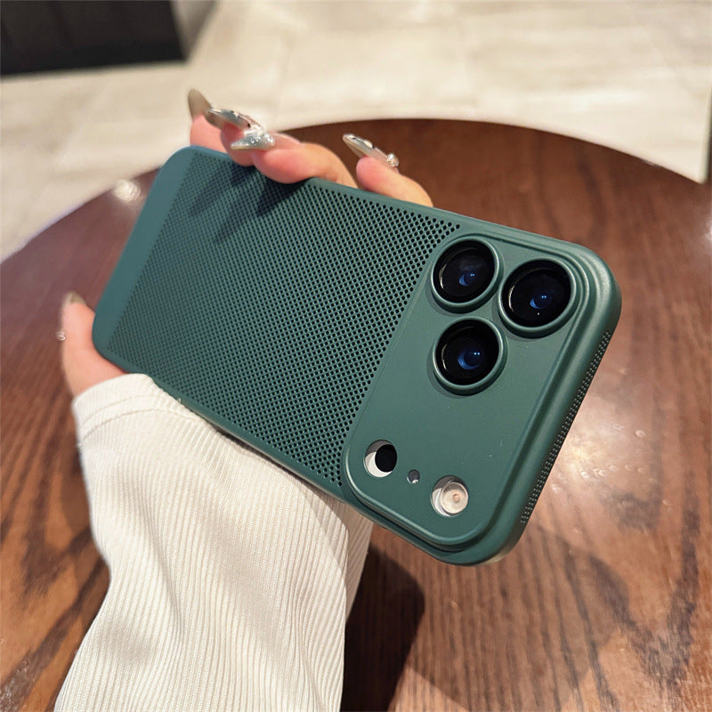 Heat Dissipation Mesh Phone Case with Lens Protector Breathable Frosted Cover for 17 Series