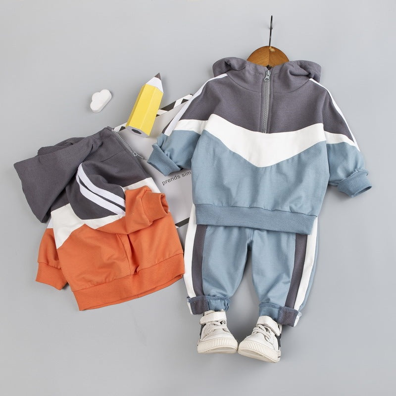 Unisex Kids Cartoon Cotton Leisure Two Piece Set Regular