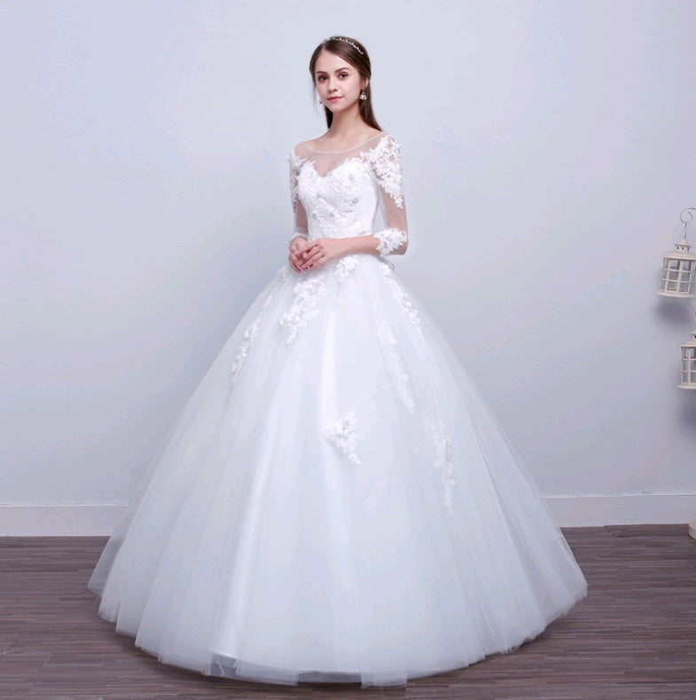 Slim Fit New Shoulder Qi Style Wedding Dress for Brides