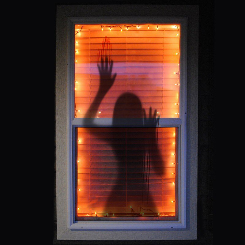 Halloween Bloody Handprint Door Sticker – Scary Horror Wall and Window Decoration