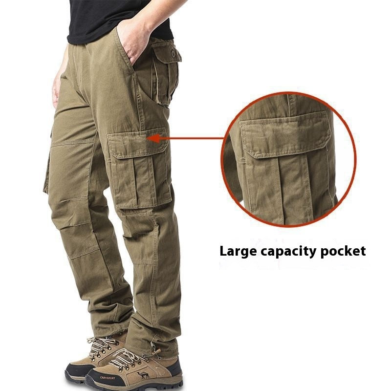 Men’s Plus Size Cargo Trousers – Cotton Multi-Pocket Wear-Resistant Work Pants