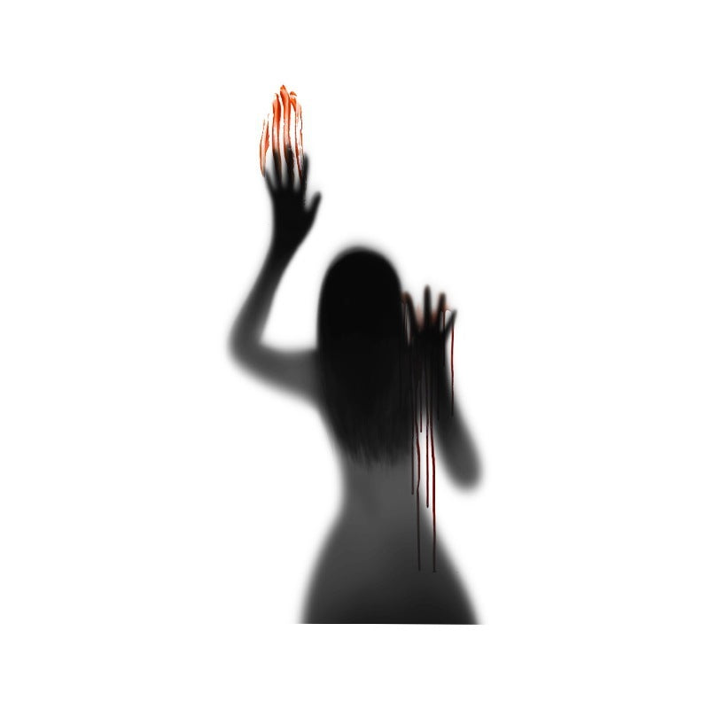 Halloween Bloody Handprint Door Sticker – Scary Horror Wall and Window Decoration