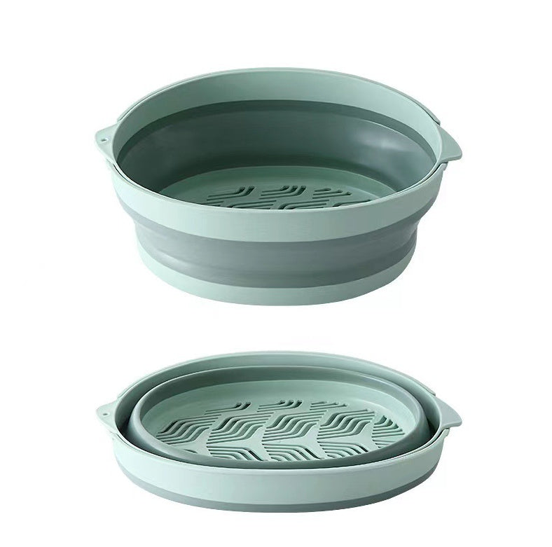 Telescopic Folding Kitchen Drain Basket with Handle – Foldable Vegetable Washing & Straining Basket