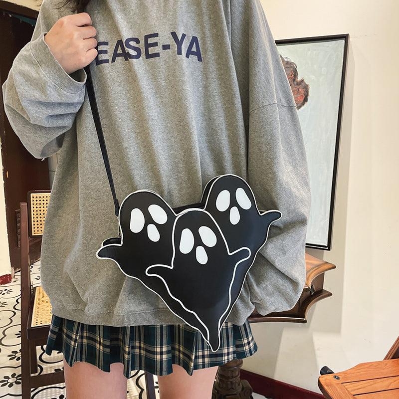 Halloween 3D Cartoon Ghost Bag – Cute Crossbody Shoulder Purse for Women and Girls