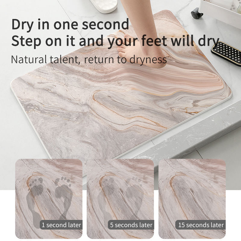 Marble Bathroom Floor Mats – Super Absorbent & Stylish